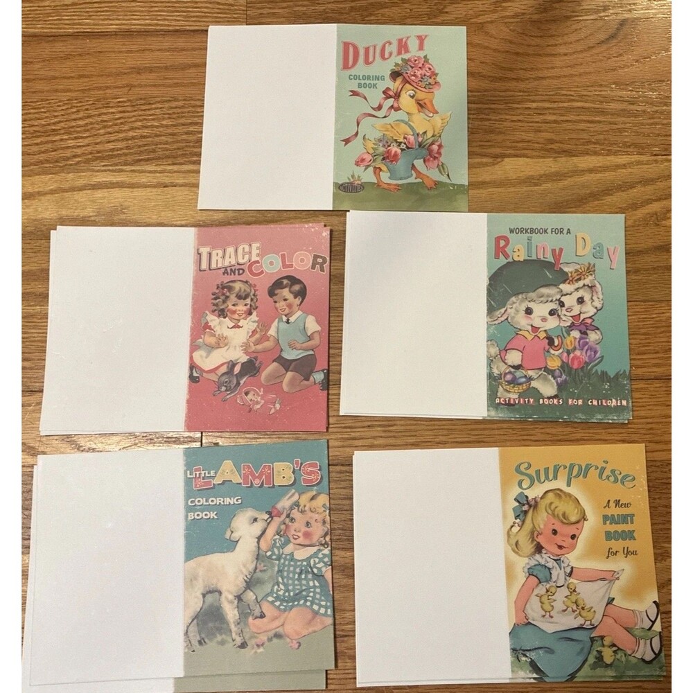 VINTAGE UNUSED 1950s Blank Flat Unfolded Note Cards Mid-Century Paper Ephemera